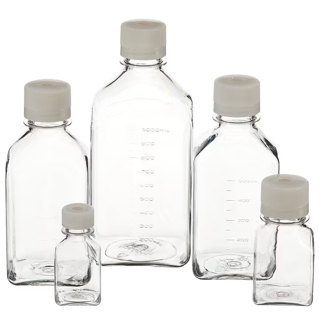 Serbetter™  Square PETG Media Bottles with Closure