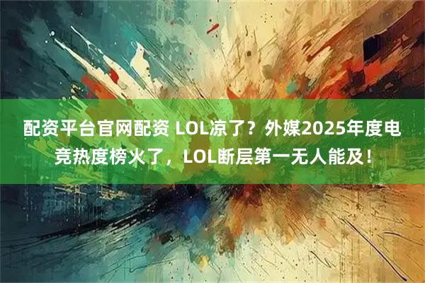 配资平台官网配资 LOL凉了？外媒2025年度电竞热度榜火了，LOL断层第一无人能及！